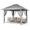 thumbnail image 1 of 13x13FT Pop-Up Gazebo Outdoor Tent with Mesh Cover, Canopy Tent with Carrying Bag Height Adjustable for Backyard and Patio, 1 of 7