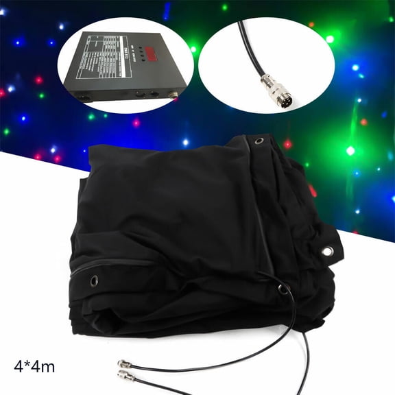 13x13FT - Star Curtain Cloth Wedding Stage Backdrop Birthday Party Background Velvet Star Curtain Cloth