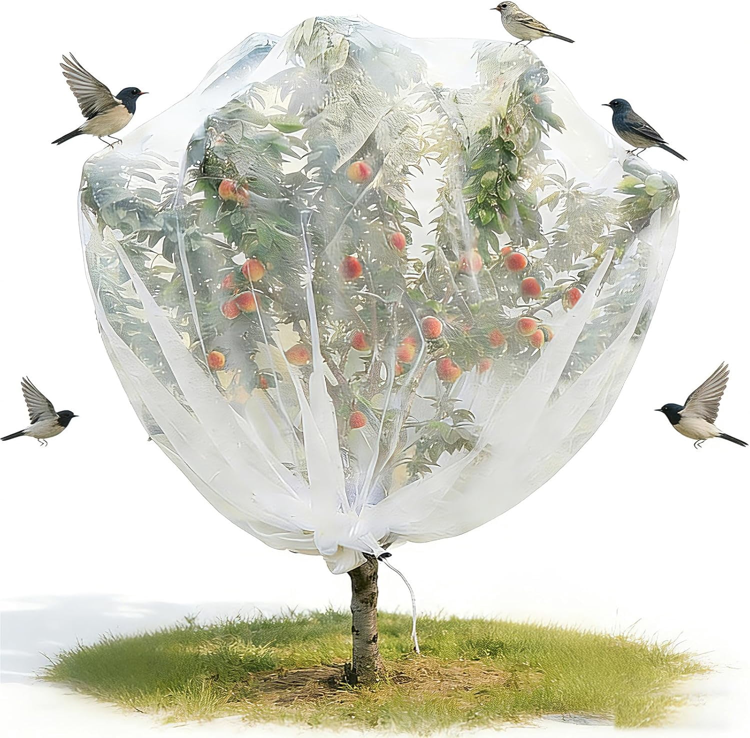 13x13Ft Extra Large Fruit Tree Netting Cover with Zipper & Drawstring, Garden Mesh Netting for Protecting Plants from Birds,Squirrels &Bug,Ultra Fine Weather Resistant Tree Netting