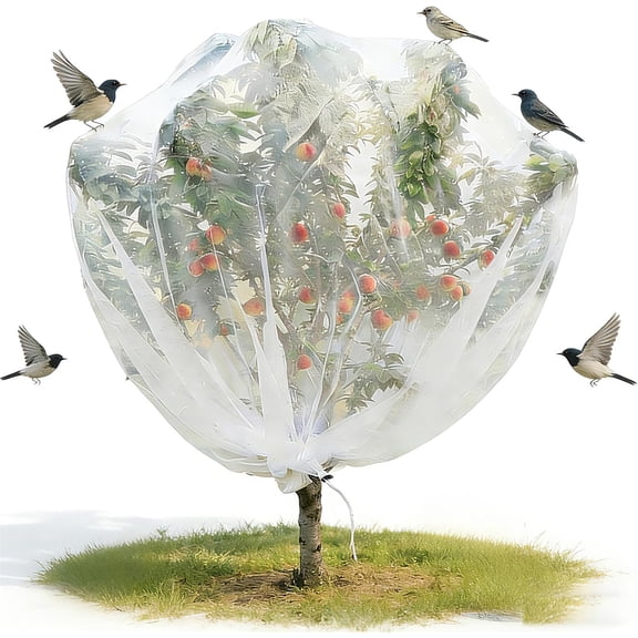 13x13Ft Extra Large Fruit Tree Netting Cover with Zipper & Drawstring, Garden Mesh Netting for Protecting Plants from Birds,Squirrels &Bug,Ultra Fine Weather Resistant Tree Netting