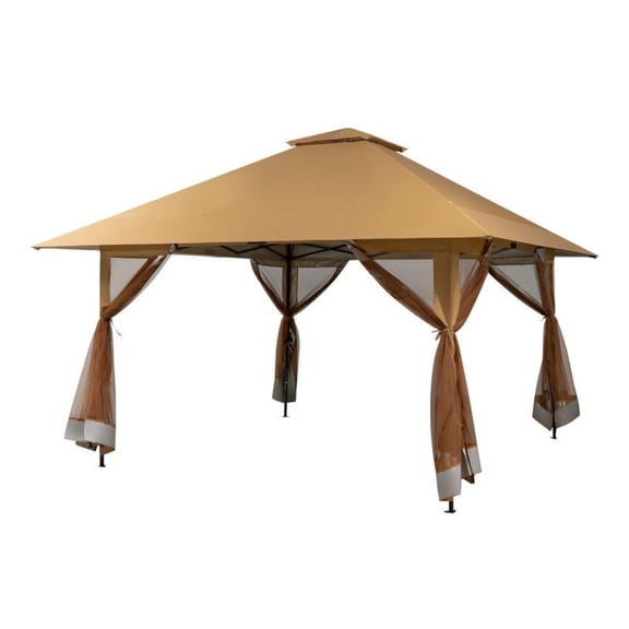 13x13ft Pop-Up Gazebo Canopy Tent with Mesh Walls - Outdoor Patio Sun Shelter - Adjustable Height - UV50+ Waterproof - Carry Bag Included