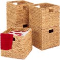 13x13in Hyacinth Baskets Rustic Set Of 5 Multipurpose Collapsible