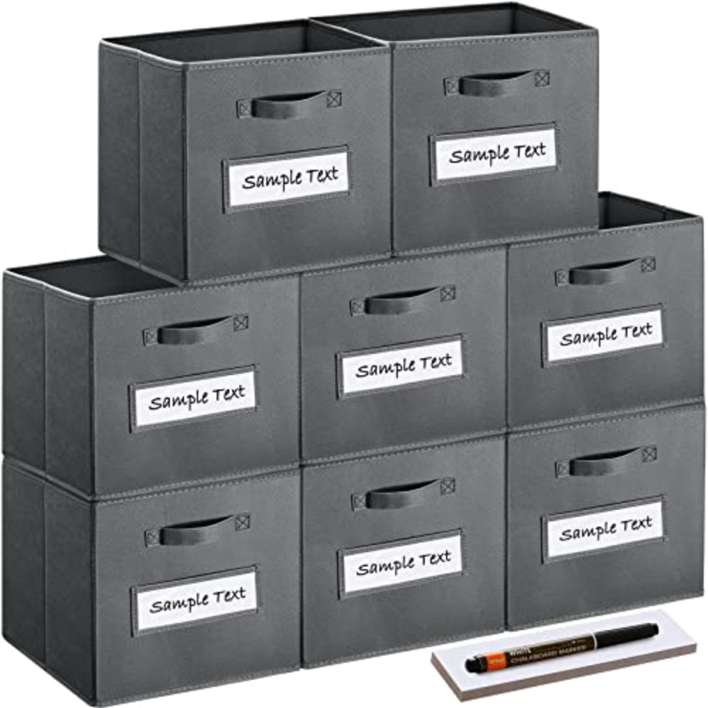 13x13x13 storage cube bins Set of 8 Fabric storage cubes with 8 Labels ...