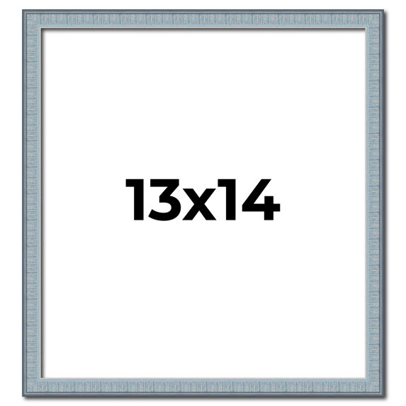 13x14 Frame Blue Scuffed Farm Board Solid Wood Picture Frame Width 0.75 Inches | Interior Depth 0.5