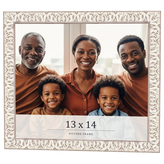 13x14 Frame White Real Wood Picture Frame Width 1.5 inches | Interior Frame Depth 0.5 inches |