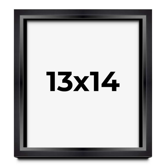 13x14 Shadow Box Frame Black | 1.25 inches Deep Real Wood Contemporary Shadowbox Display Frame | UV