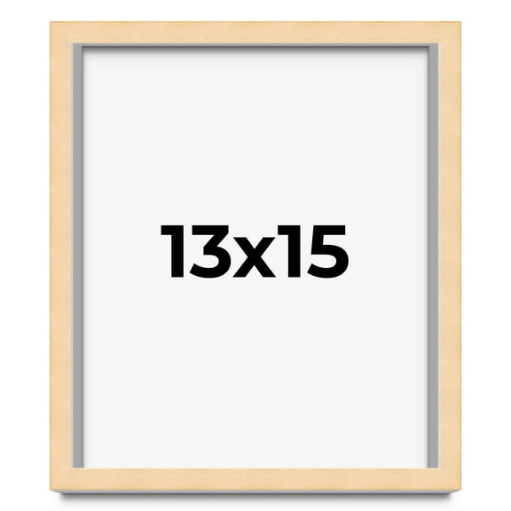 13x15 Frame Beige Real Wood Picture Frame Width 0.75 inches | Interior Frame Depth 0.5 inches |