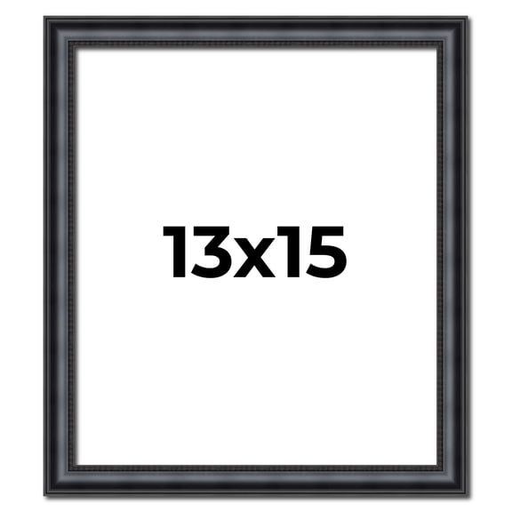13x15 Frame Black Real Wood Picture Frame Width 1.25 inches | Interior Frame Depth 0.5 inches |