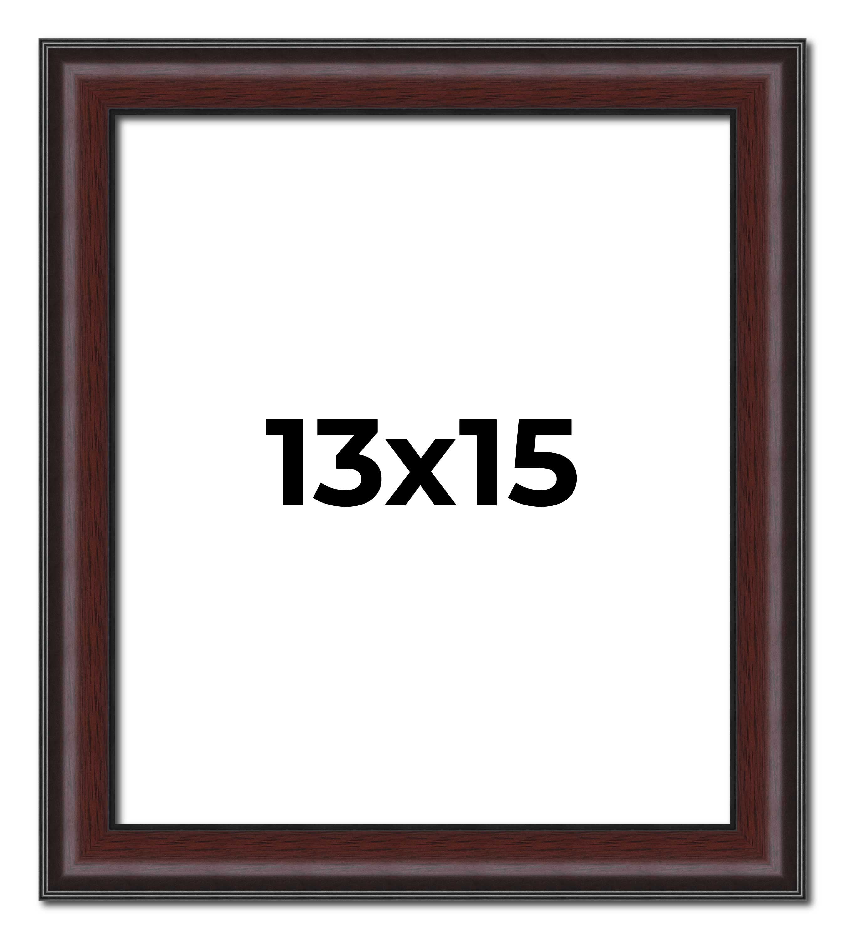 13x15 Frame Brown Round Mahogany Solid Wood Picture Frame | 1.625 Inch ...