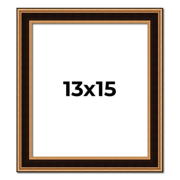 13x15 Frame Gold Brown Plein Air Vintage Solid Wood Picture Frame | 1.75 Inches Moulding Width |
