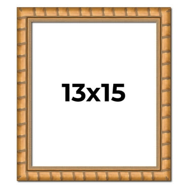 13x15 Frame Gold Real Wood Picture Frame Width 1.5 inches | Interior Frame Depth 0.5 inches |