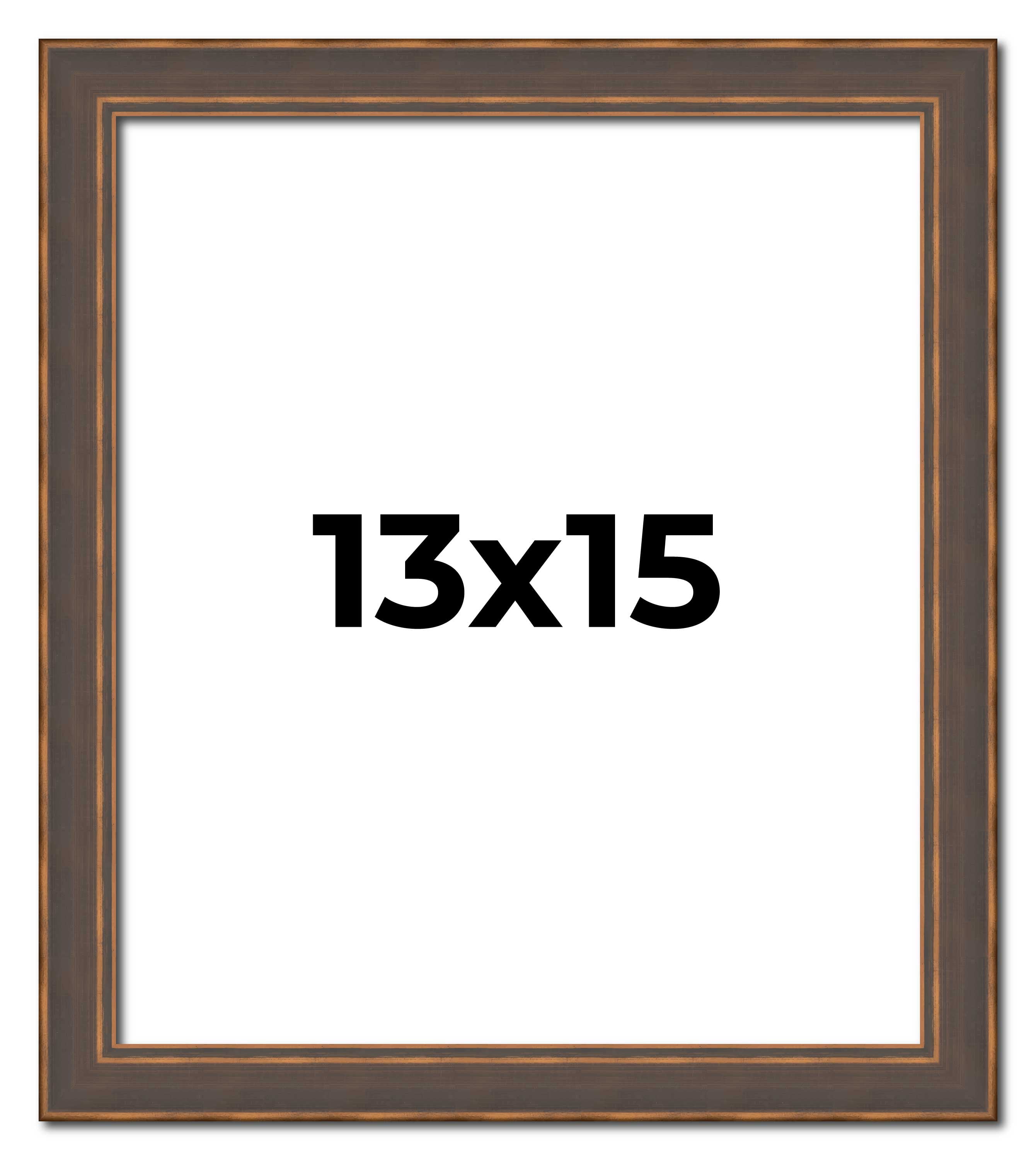 13x15 Frame Golden Caramel Solid Wood Bronze Picture Frame | 1.25 Inch ...
