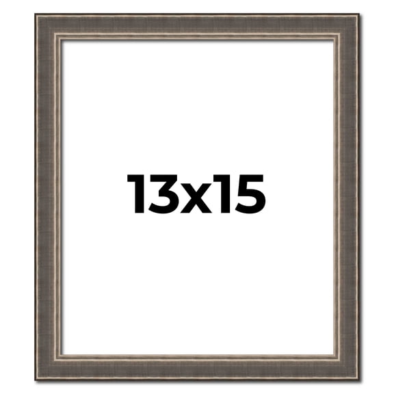 13x15 Frame Silver Real Wood Picture Frame Width 1.25 Inches | Interior Frame Depth 0.5 Inches |