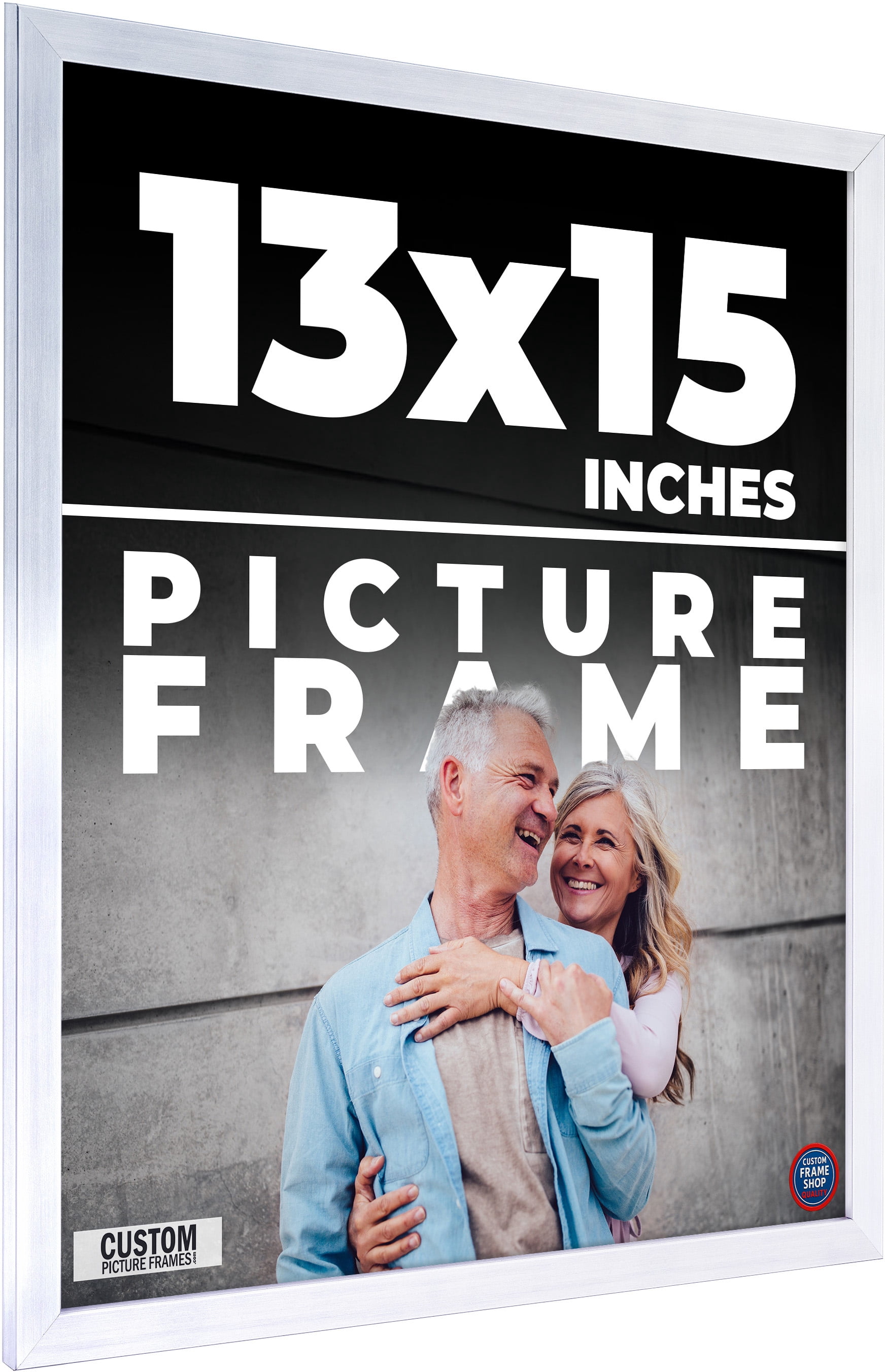 13x15 Frame Silver Stainless Steel Solid Wood Picture Frame | 0.75 Inch ...