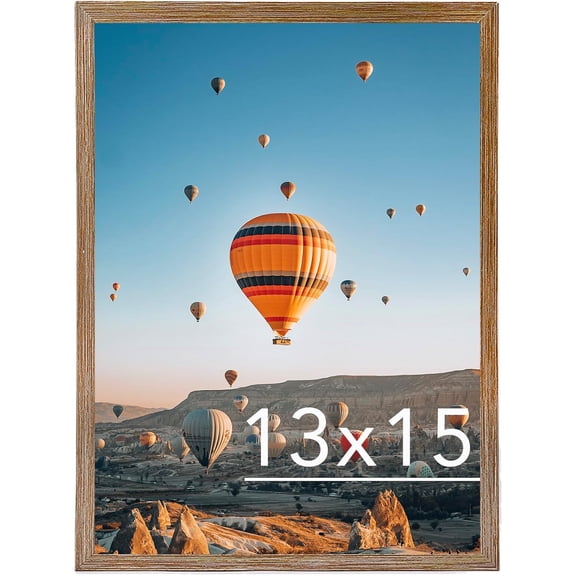 13x15 Picture Frame Rustic Brown for Wall Hanging, Wall Mounting Horizontally or Vertically, 13 x 15 Wall Gallery Poster Photo Frame with Shatter Resistant Plexiglass, Rustic Brown