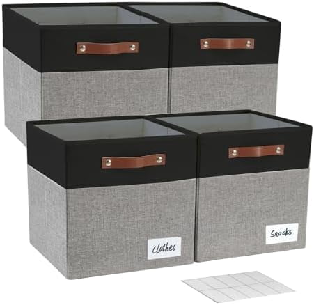 13x15x13 Storage Cube Bins, Foldable Storage Organizer Baskets, Fabric ...
