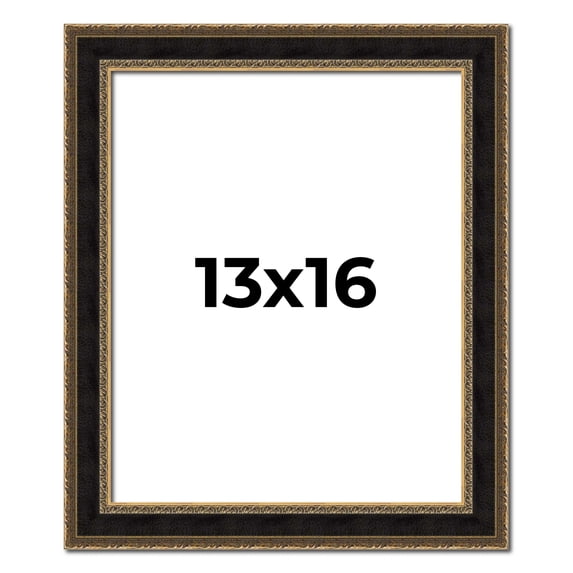 13x16 Frame Gold Antique Vintage Sold Wood Picture Frame | 1.75 Inch Moulding Width | Interior