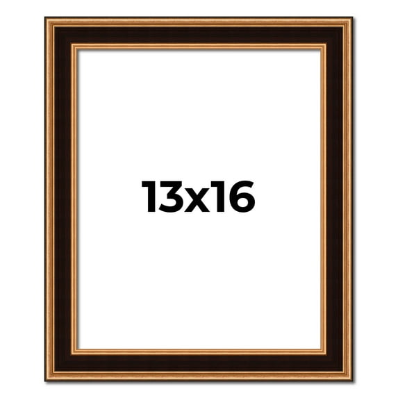 13x16 Frame Gold Brown Plein Air Vintage Solid Wood Picture Frame | 1.75 Inches Moulding Width |