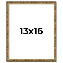 13x16 Frame Gold Kingsley Distressed Solid Wood Picture Frame Width 0.75 Inches | Interior Frame