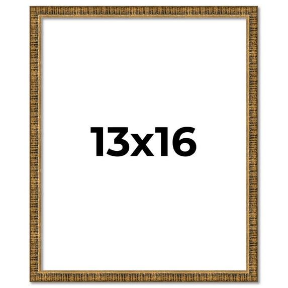 13x16 Frame Gold Kingsley Distressed Solid Wood Picture Frame Width 0.75 Inches | Interior Frame