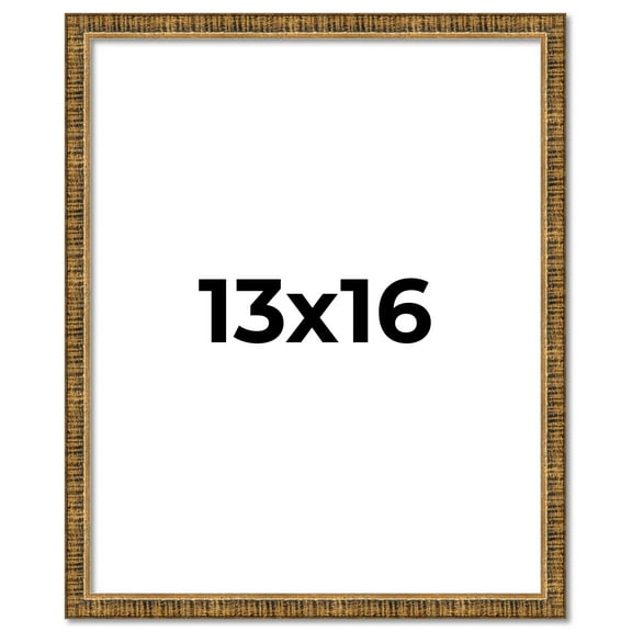 13x16 Frame Gold Kingsley Distressed Solid Wood Picture Frame Width 0.75 Inches | Interior Frame