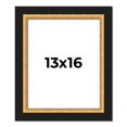 thumbnail image 1 of 13x16 Frame Gold Real Wood Picture Frame Width 2.25 Inches | Interior Frame Depth 0.5 Inches |, 1 of 8