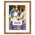 thumbnail image 1 of 13x16 Frame Gold With White Picture Mat For 13x16 Photo - Gold 15x18 Frame To Display Print or, 1 of 8