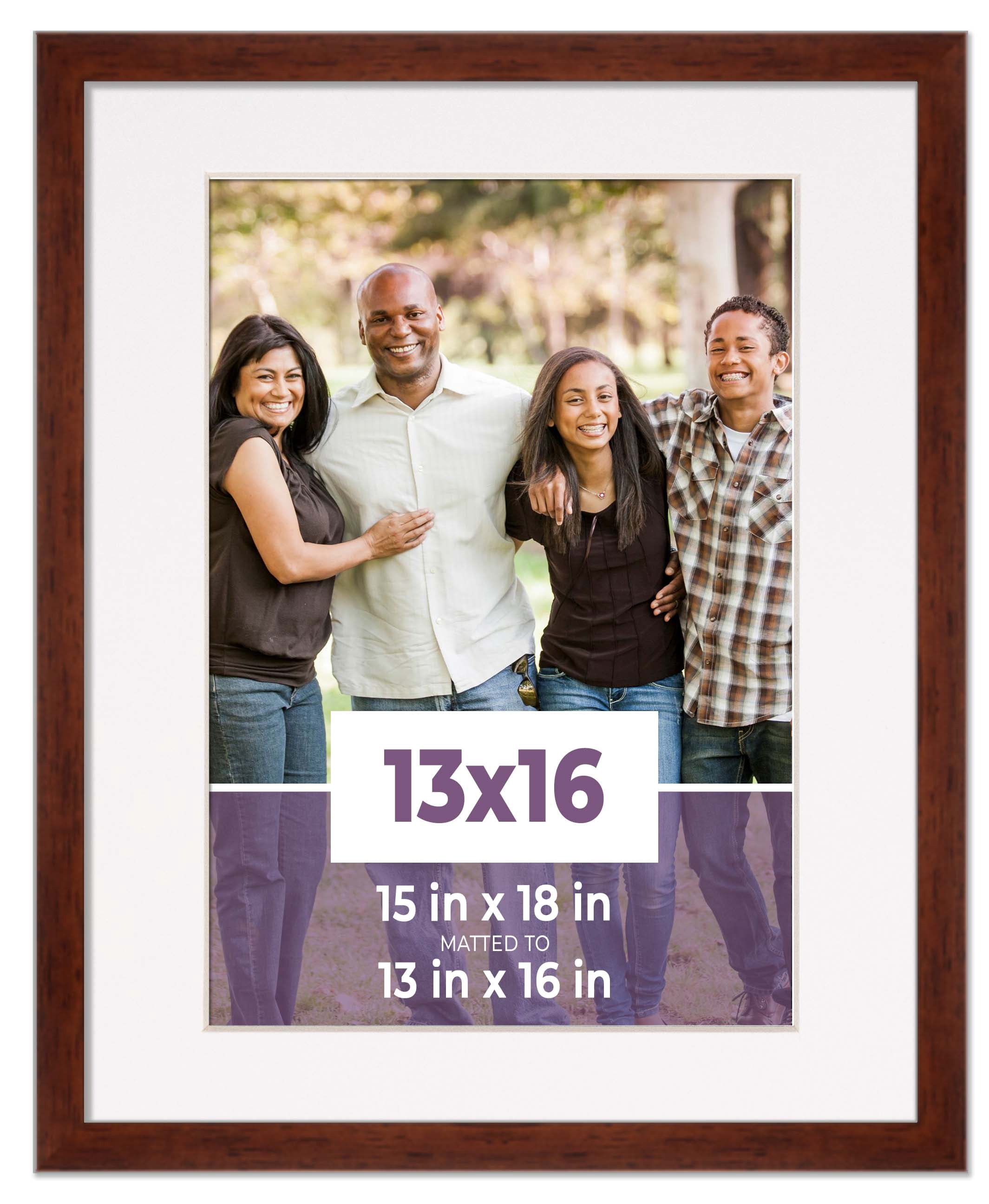13x16 Frame Walnut With White Picture Mat For 13x16 Photo - Walnut ...