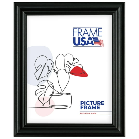 13x16 Picture Frame  Black Value Added Style 75022-704, 1.25 Inch MDF Moulding, Includes Plexiglass and Backing, Wall Display Frame for Art, Posters, or Photos  Frame USA