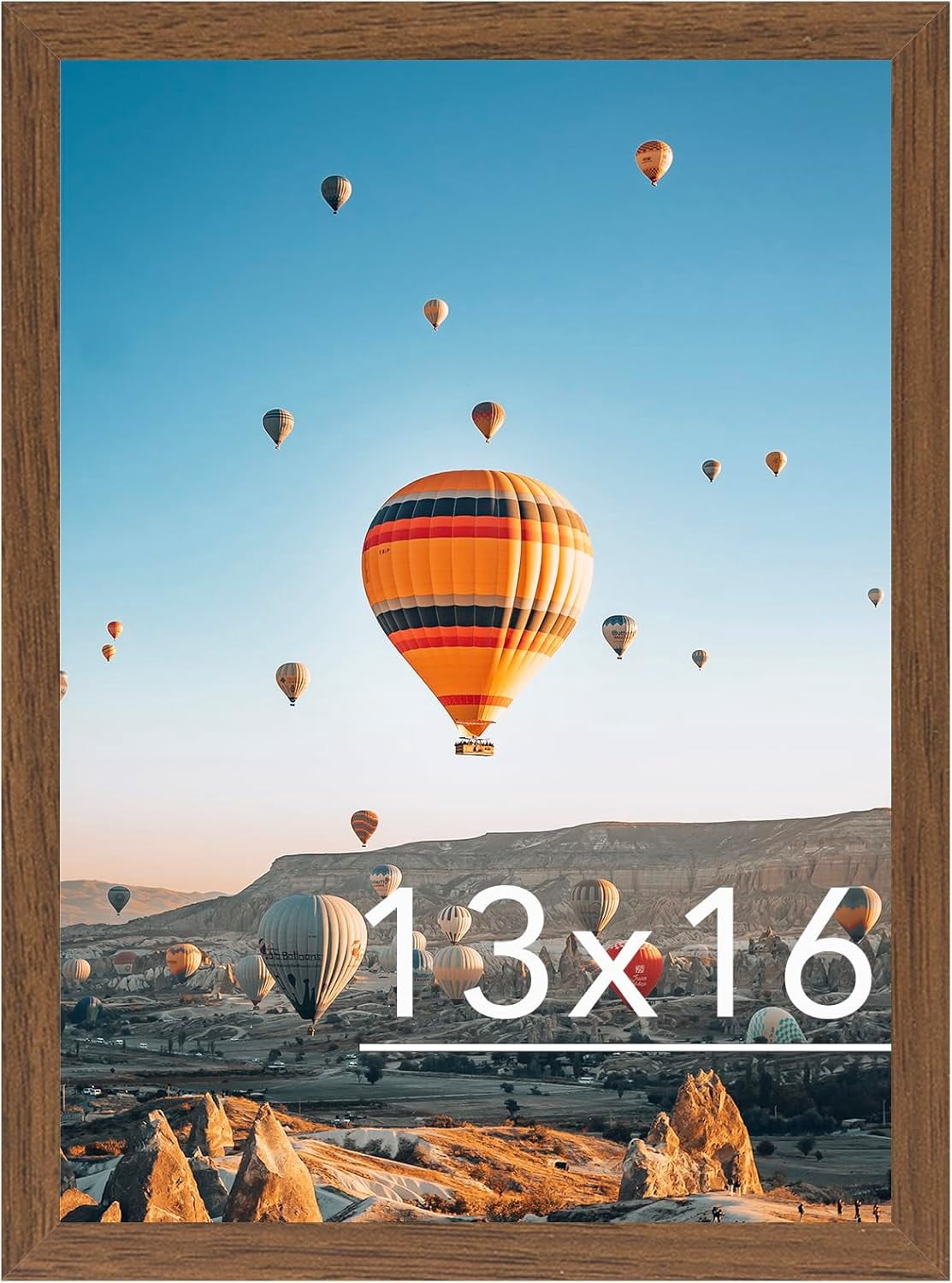 13x16 Picture Frame Brown for Wall Hanging, Wall Mounting Horizontally or Vertically, 13 x 16 Wall Gallery Poster Photo Frame with Shatter Resistant Plexiglass, Brown
