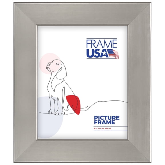13x16 Picture Frame Silver Stainless Wide, 80168-819, 2 Inch MDF, Plexiglass