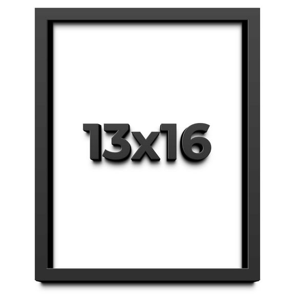 13x16 Shadow Box Frame Black | 1 inches Deep Real Wood Contemporary Shadowbox Display Frame | UV