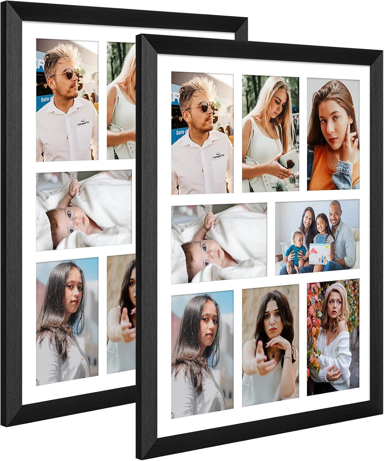 13x17 Collage Frame with 8 Openings 4X6 Pictures, Multiple Picture ...
