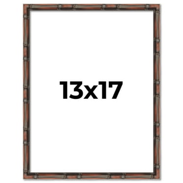 13x17 Frame Brown Bamboo with Dark Coffee/Walnut Finish | Solid Wood Picture Frame Width 0.75