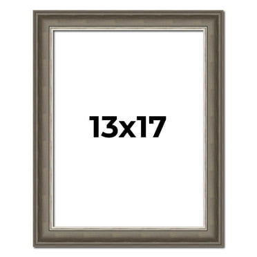 13x17 Frame Brown Solid Wood Picture Frame | 1.75 Inch Moulding Width | Austin Frame Complete with