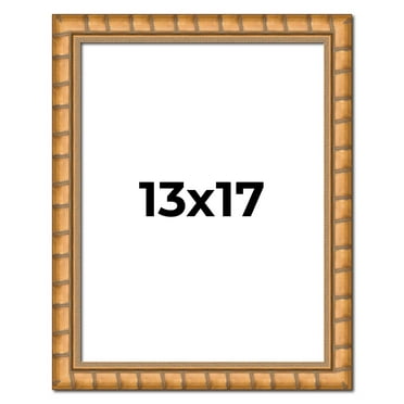 13x17 Frame Gold Real Wood Picture Frame Width 1.5 inches | Interior Frame Depth 0.5 inches |