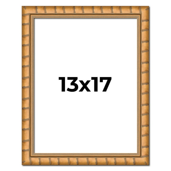 13x17 Frame Gold Real Wood Picture Frame Width 1.5 inches | Interior Frame Depth 0.5 inches |