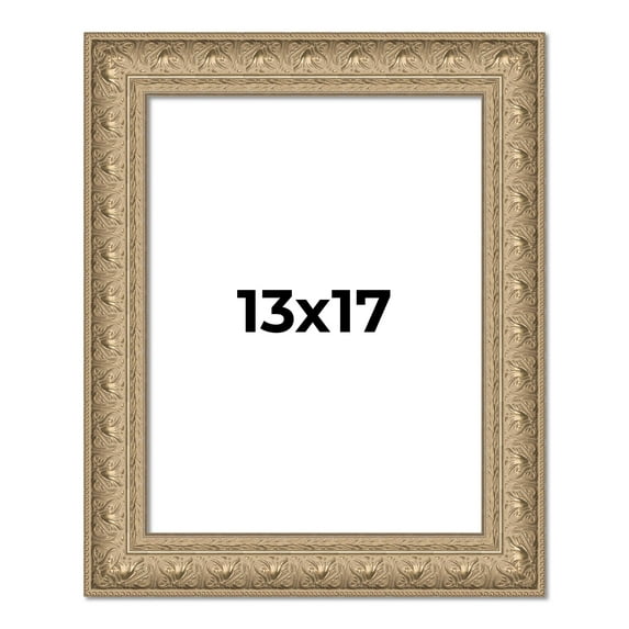 13x17 Frame Ornate Silver Beaded Solid Wood Picture Frame Width 2.5 Inches | Interior Depth 1
