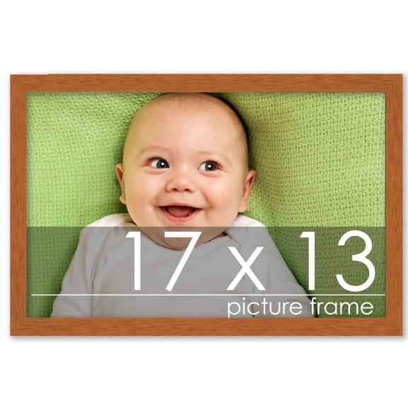 13x17 Modernist Brown Picture Frame - UV Acrylic, Foam Board Backing, Hanging Hardware