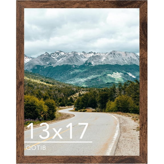 13x17 Picture Frame Deep Brown for Wall Hanging, Wood 13 x 17 Frame Photo Frame for Wall Horizontally or Vertically, Deep Brown, 1 Pack