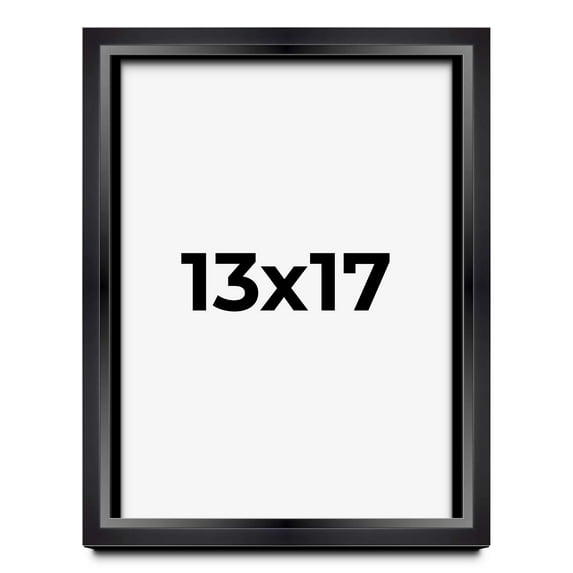 13x17 Shadow Box Frame Black | 1.25 inches Deep Real Wood Contemporary Shadowbox Display Frame | UV