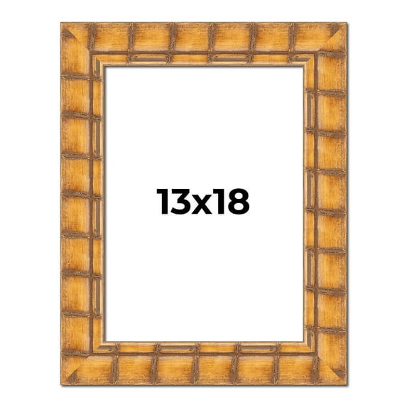 13x18 Frame Beige Real Wood Picture Frame Width 3 inches | Interior Frame Depth 0.5 inches |