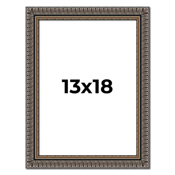 13x18 Frame Black Feather Payton Ornate Solid Wood Picture Frame Width 1.75 Inches | Interior Depth