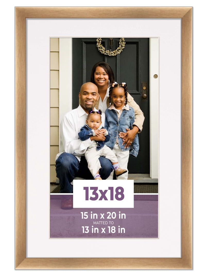 13x18 Frame Bronze With White Picture Mat For 13x18 Photo - Bronze