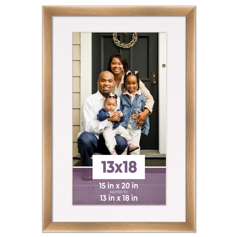 13x18 Frame Bronze With White Picture Mat For 13x18 Photo - Bronze