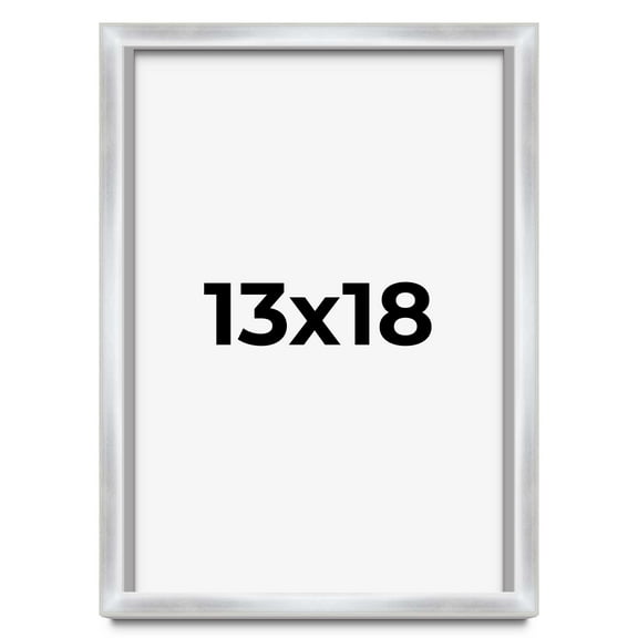 13x18 Frame Silver Whitewashed Wood Grain Solid Wood Shadow Box | 0.75 Inch Moulding Width | 0.75