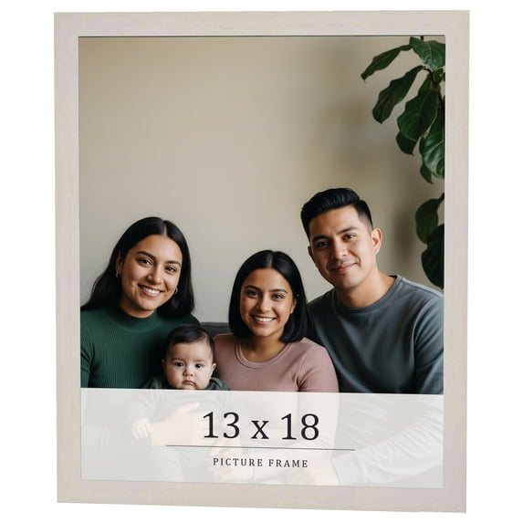 13x18 Frame White Wheat Solid Wood Picture Frame | Moulding Width 0.75 Inches | Interior Depth 0.5