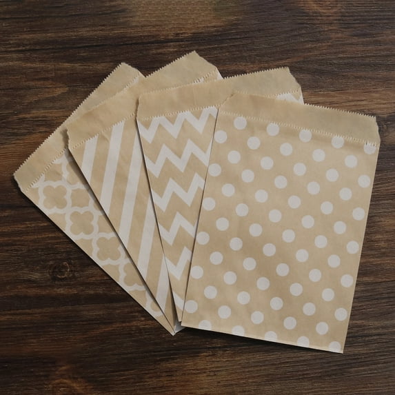 13x18cm Kraft Paper Food Packaging Bags Small Food Grade Paper Bags for Snack Treat Cookie CandyLeather Color