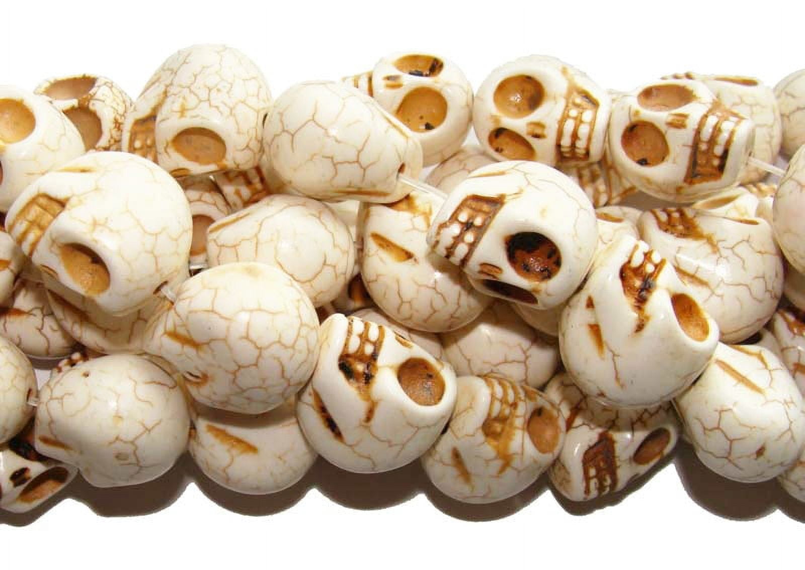 13x18mm 15 Strand White Howlite Skull Beads For Jewelry Making