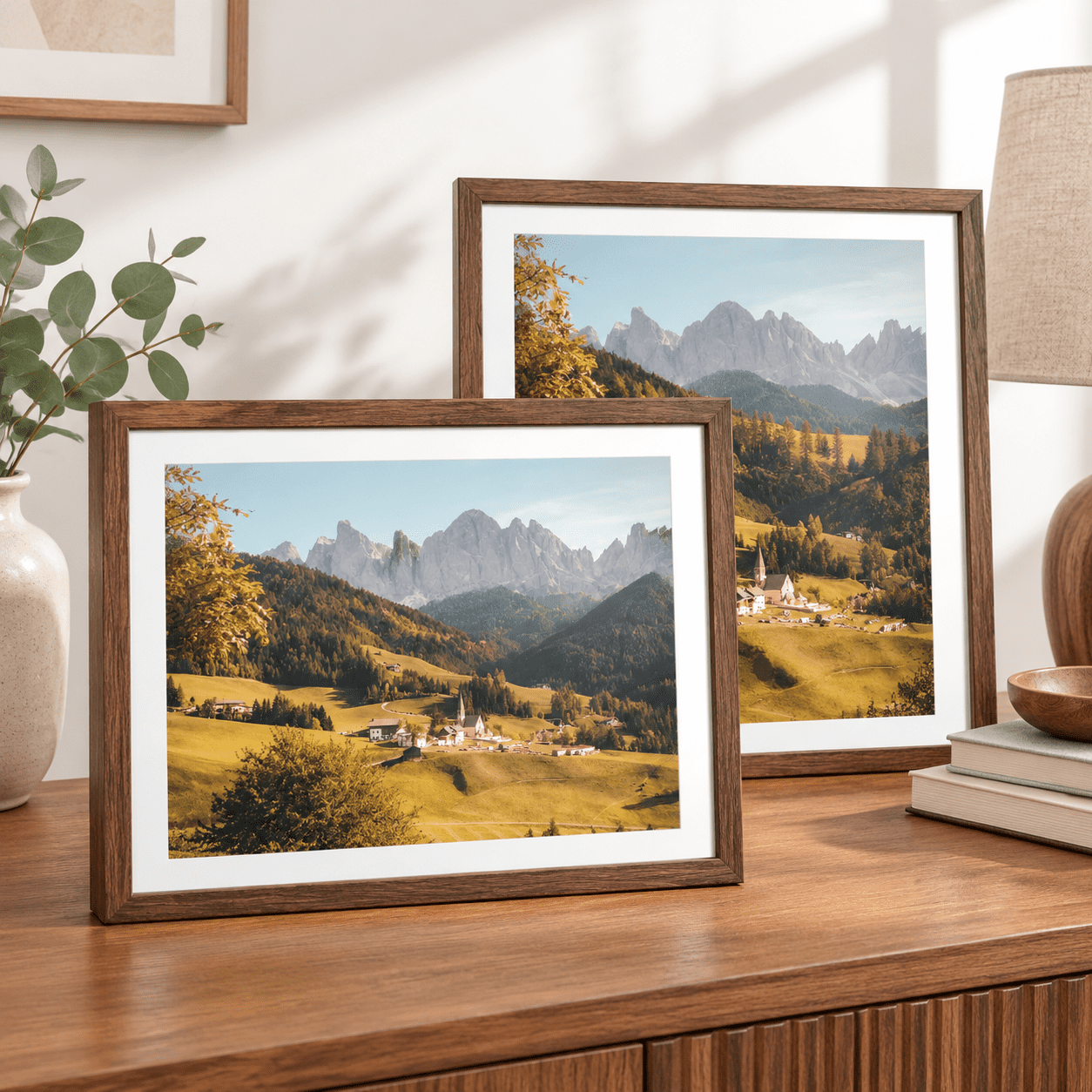 13x19 Burnt Walnut Floating Picture Frame for 11x17/11x14 Photos, 2 ...